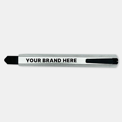 silver retractable utility knife with business logo Publicity Promotional Products